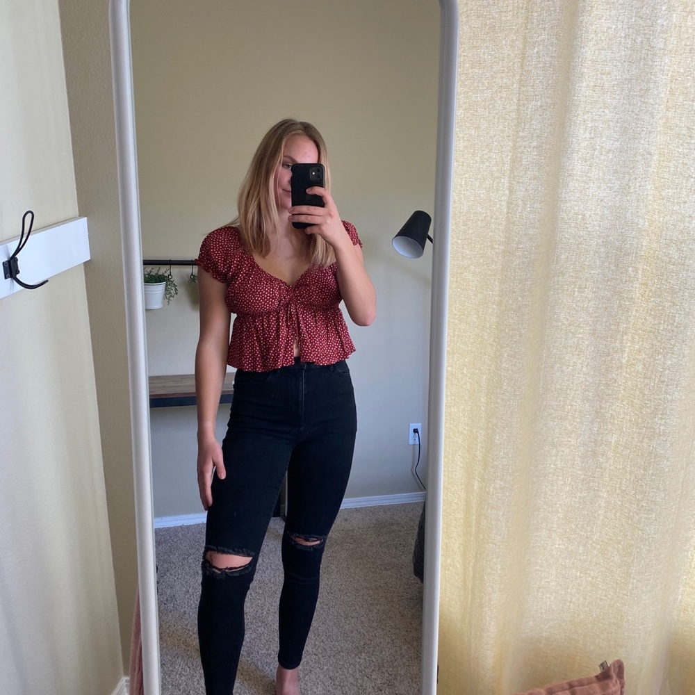 PacSun Cropped Tie-Front Shirt